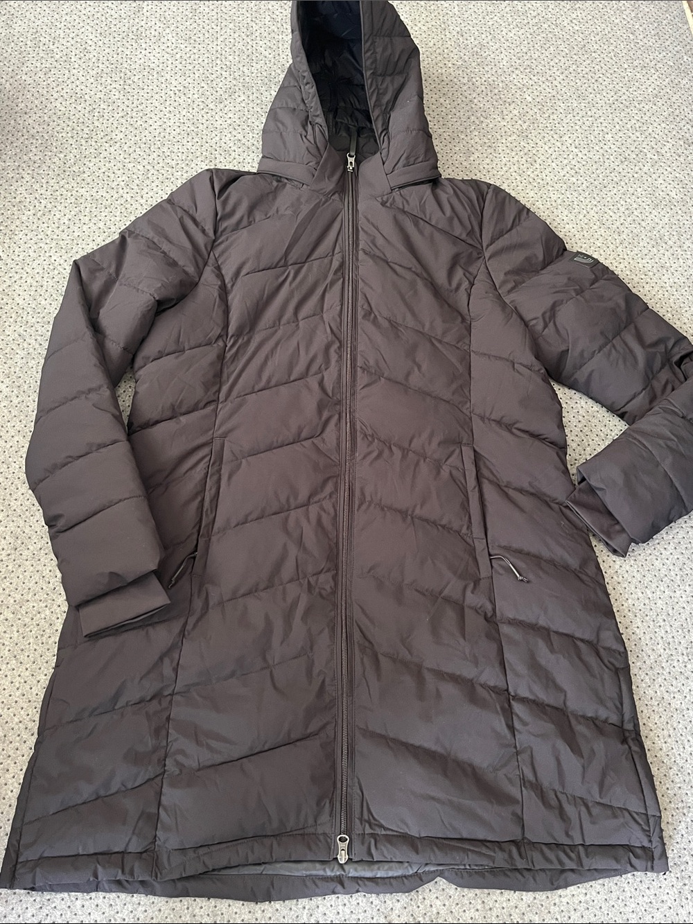 Lole Women's Long Hooded Quilted Puffer Coat